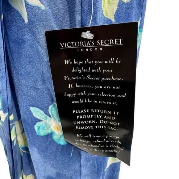 Vintage Hugo Buscati Victorias Secret 14 Wrap Sun Dress Maxi Floral Blue New - Picture 8 of 14